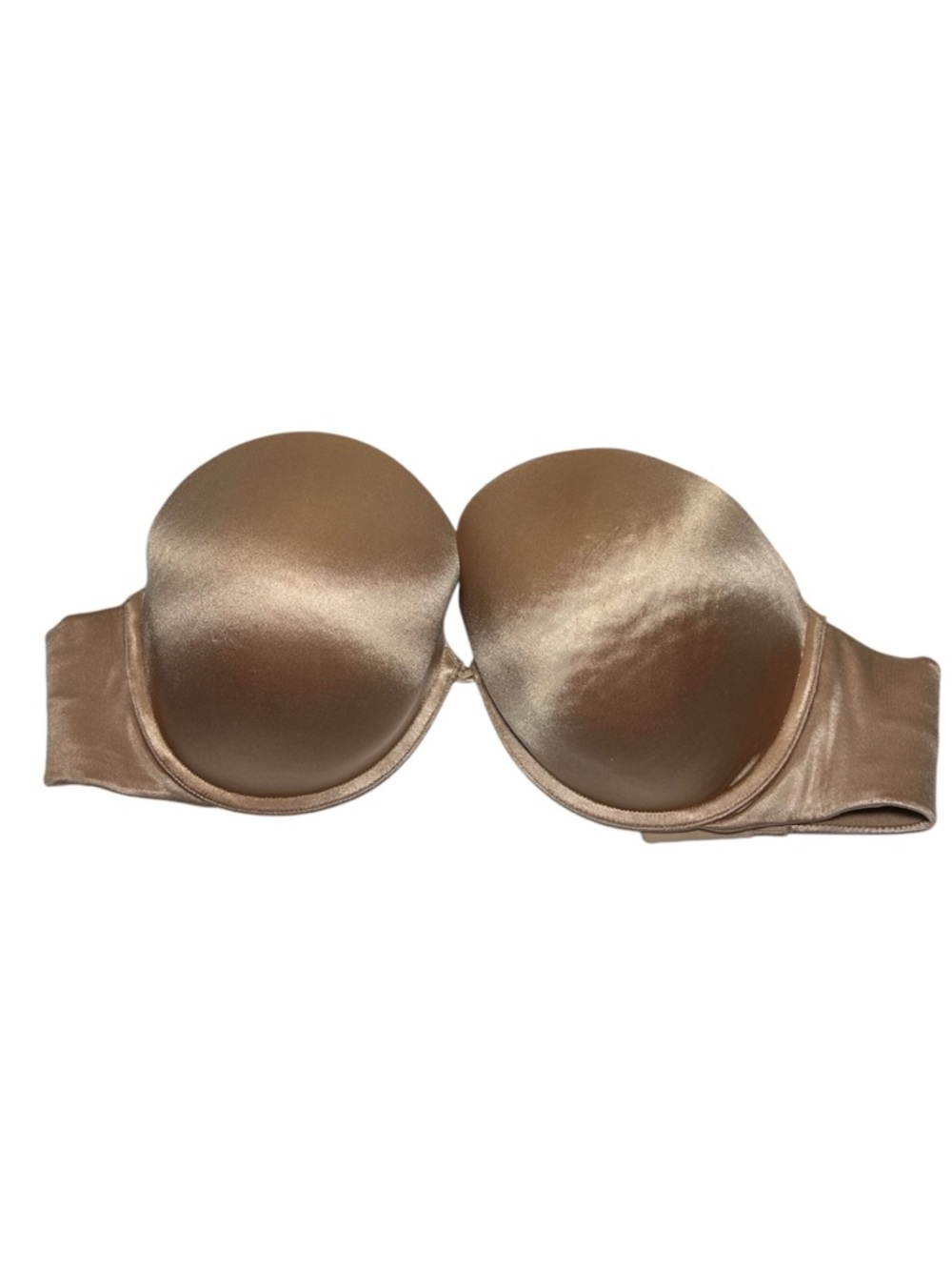Victoria’s Secret Strapless Satin Smooth Balconette Bra 34DD - Nude